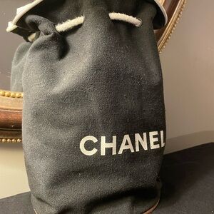 CHANEL VIP Black and White Duffel Bag Backpack
